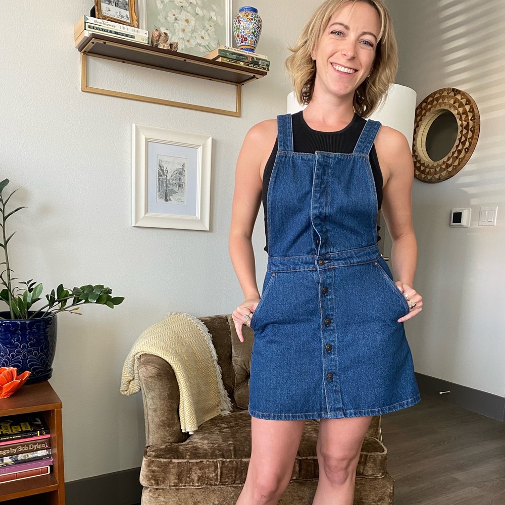 Zara Denim Pinafore Dress